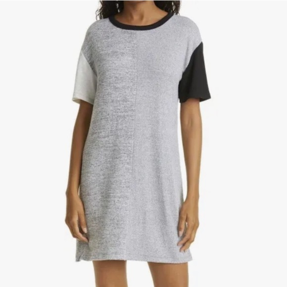 Rag & Bone Short Sleeve Gray Knit Shirt Dress Size Small - Picture 1 of 8